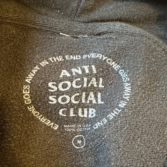 Anti Social Social Club Black Hoddie - Picture 3 of 5